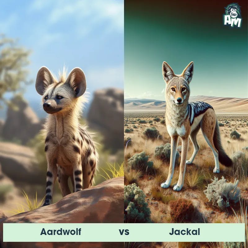 Aardwolf vs Jackal - Animal Matchup
