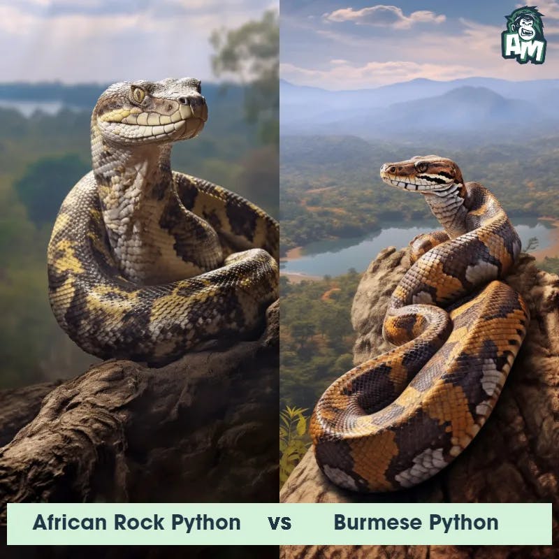 African Rock Python vs Burmese Python - Animal Matchup