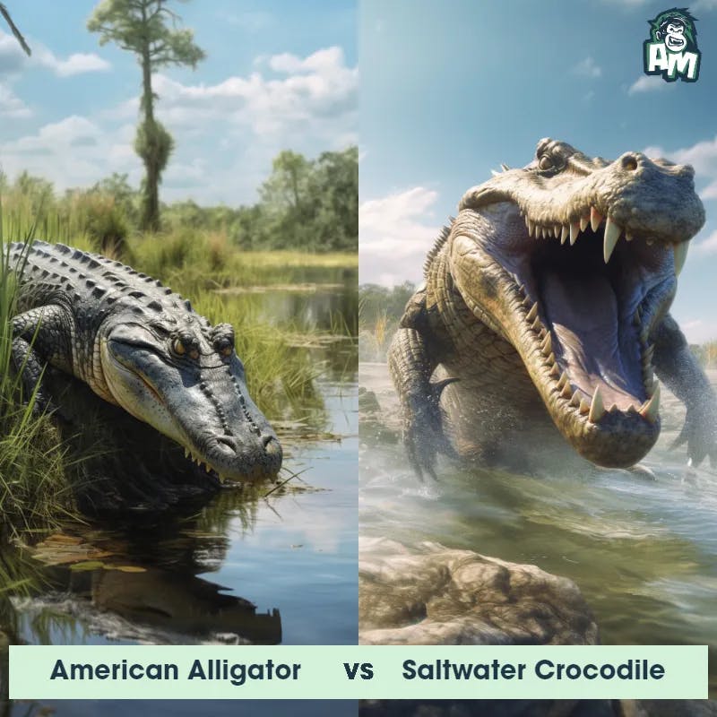 American Alligator vs Saltwater Crocodile - Animal Matchup