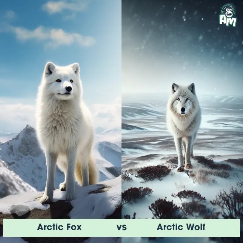 Arctic Fox vs Arctic Wolf - Animal Matchup