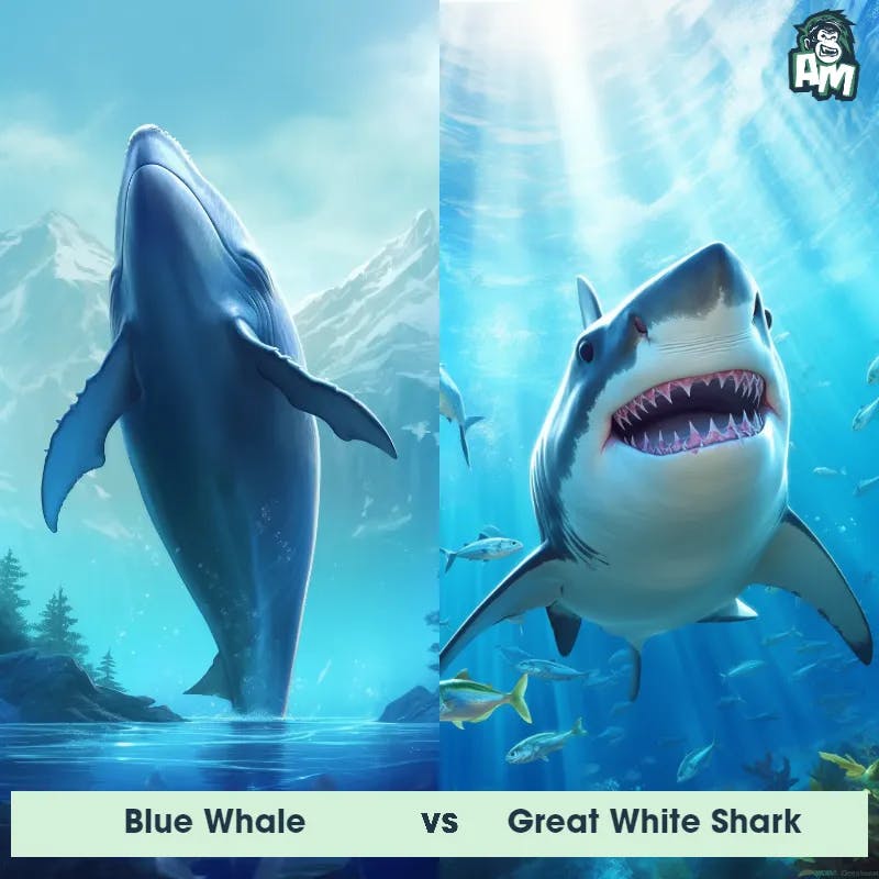 Blue Whale vs Great White Shark - Animal Matchup