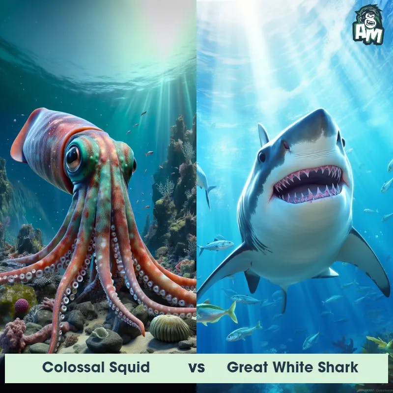 Colossal Squid vs Great White Shark - Animal Matchup
