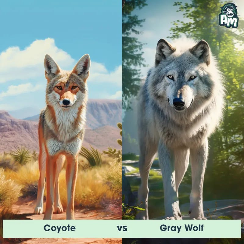 Coyote vs Gray Wolf - Animal Matchup
