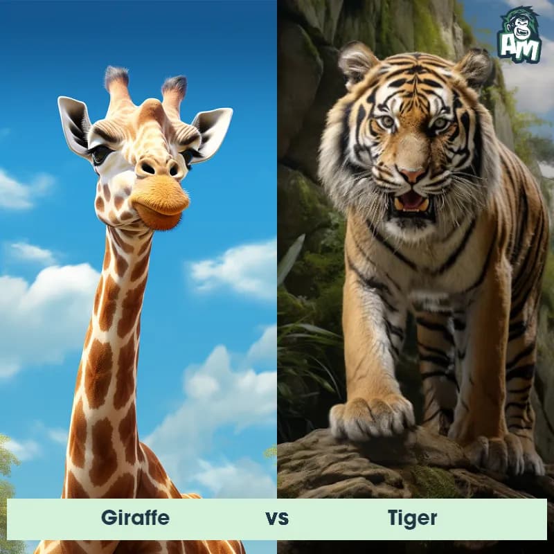 Giraffe vs Tiger - Animal Matchup