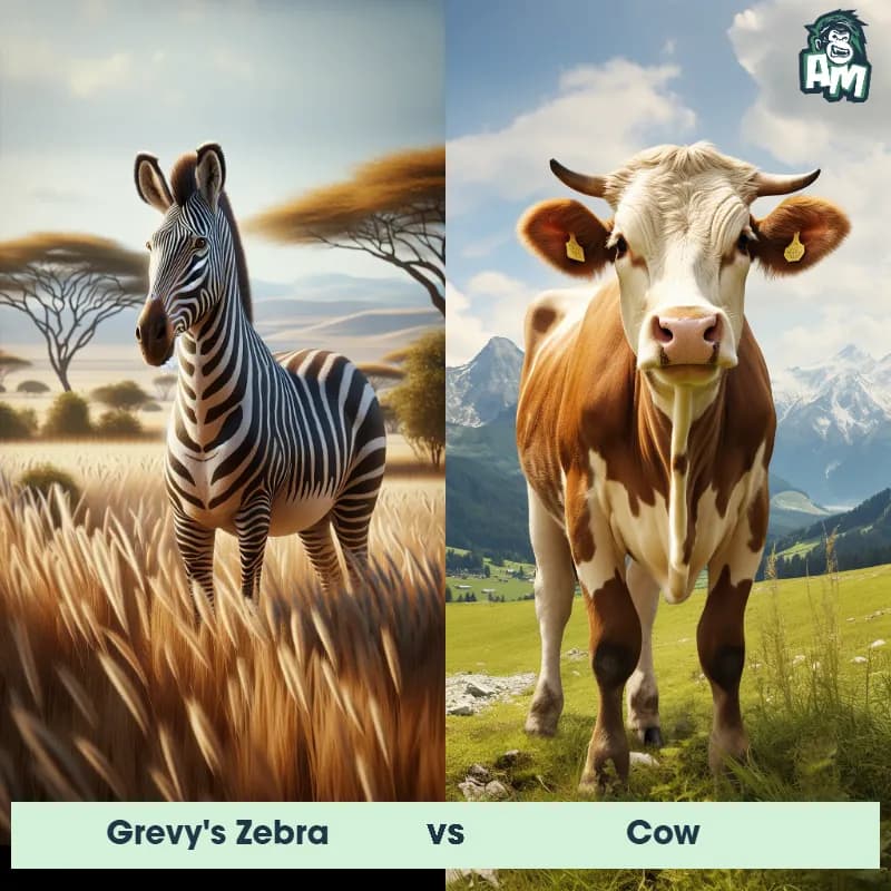Grevy's Zebra vs Cow - Animal Matchup