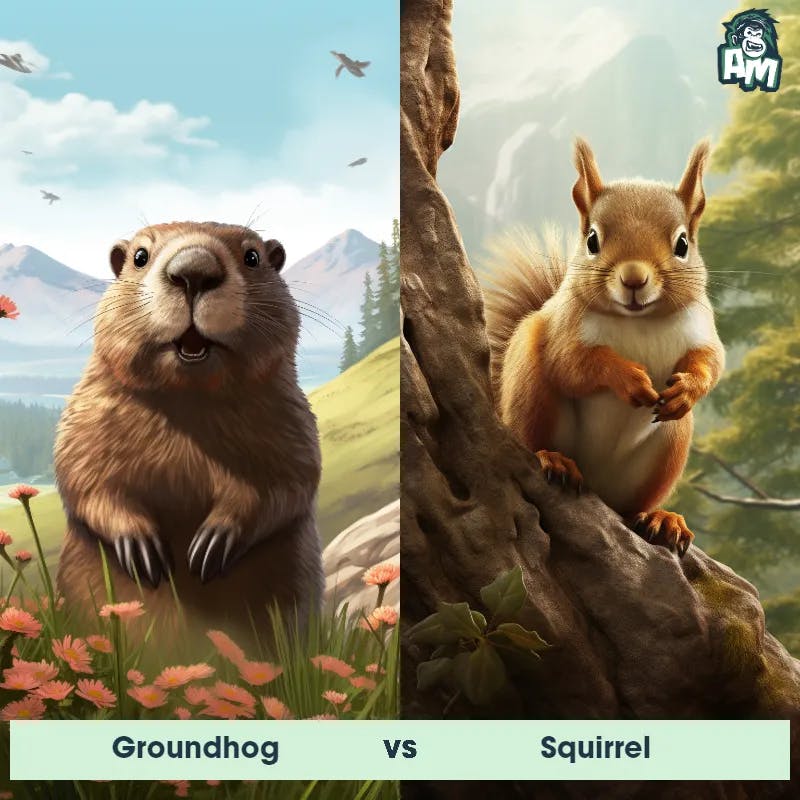 Groundhog vs Squirrel - Animal Matchup