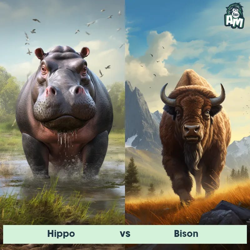 Hippo vs Bison - Animal Matchup