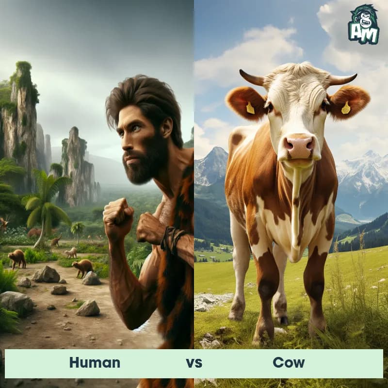 Human vs Cow - Animal Matchup