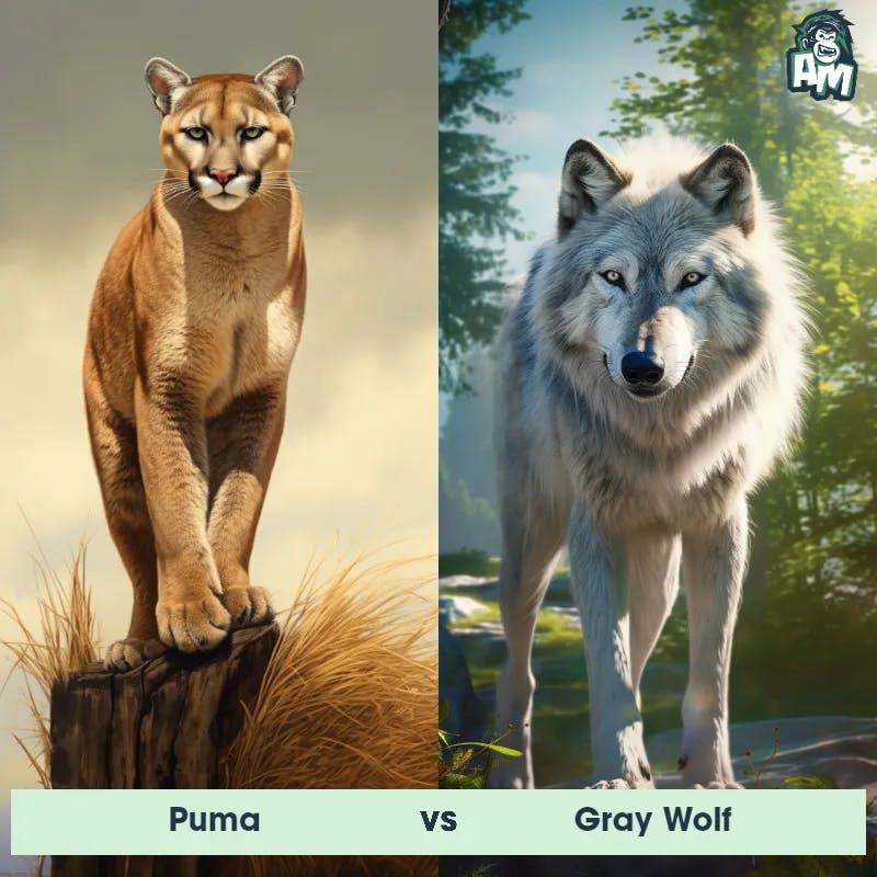 Puma vs Gray Wolf - Animal Matchup