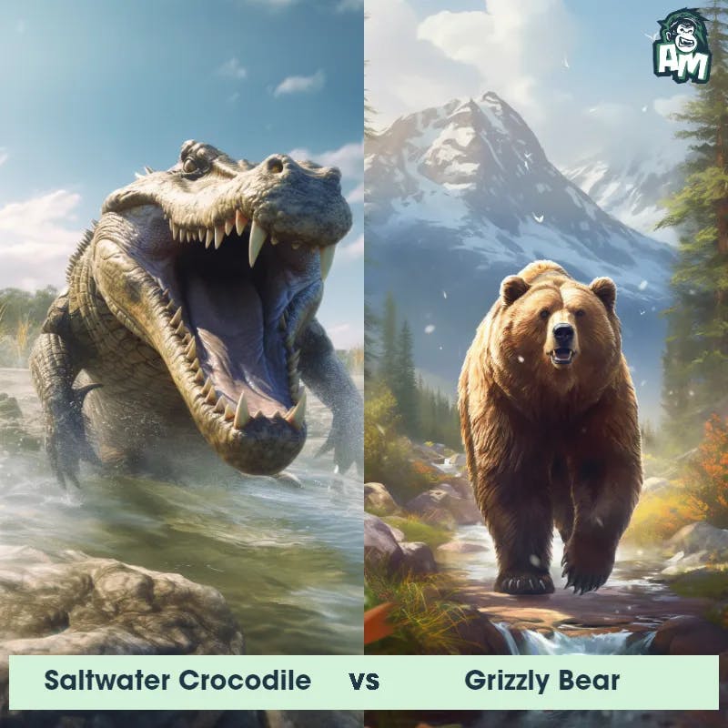 Saltwater Crocodile vs Grizzly Bear - Animal Matchup