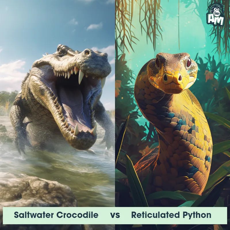 Saltwater Crocodile vs Reticulated Python - Animal Matchup