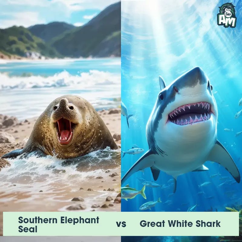 Southern Elephant Seal vs Great White Shark - Animal Matchup