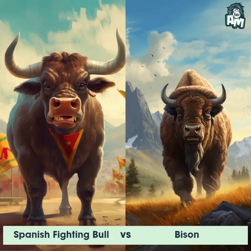 Spanish Fighting Bull vs Bison - Animal Matchup
