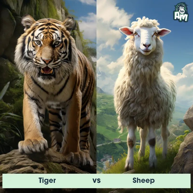 Tiger vs Sheep - Animal Matchup