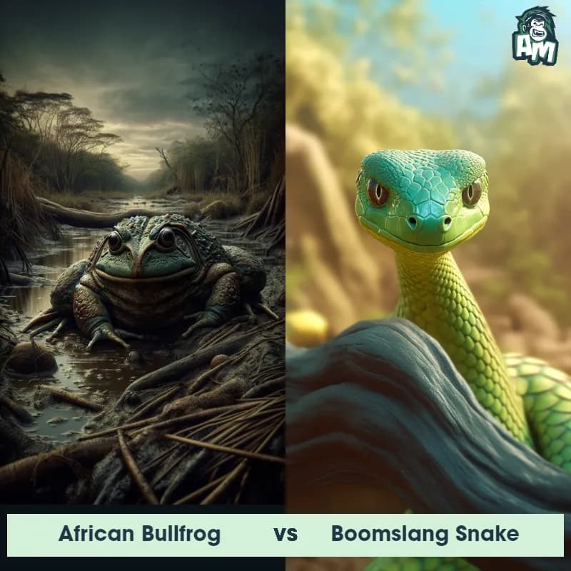 African Bullfrog vs Boomslang Snake - Animal Matchup African Bullfrog vs Boomslang Snake - Animal Matchup