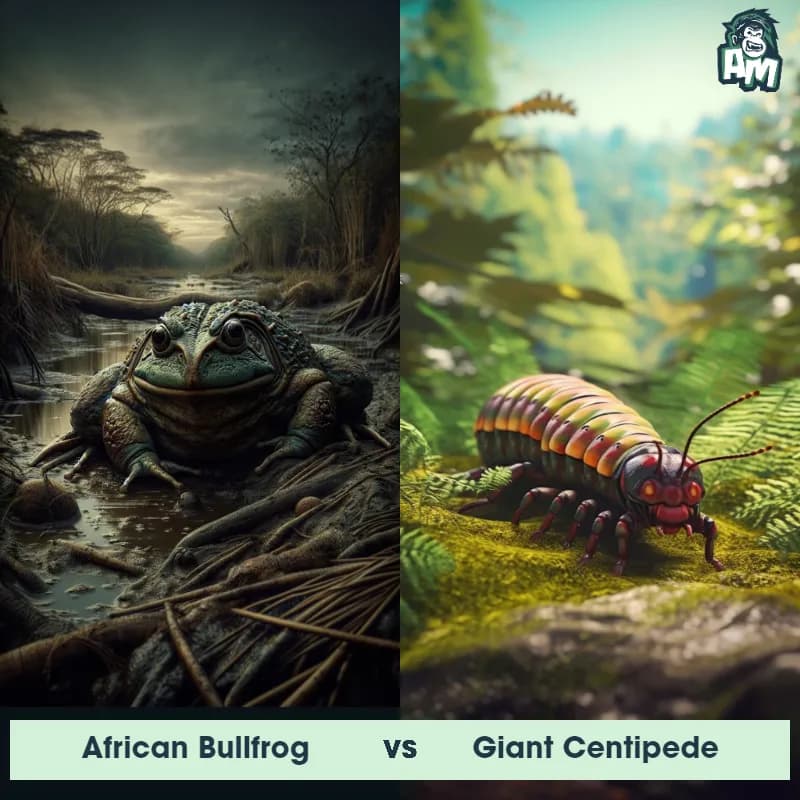 African Bullfrog vs Giant Centipede - Animal Matchup African Bullfrog vs Giant Centipede - Animal Matchup