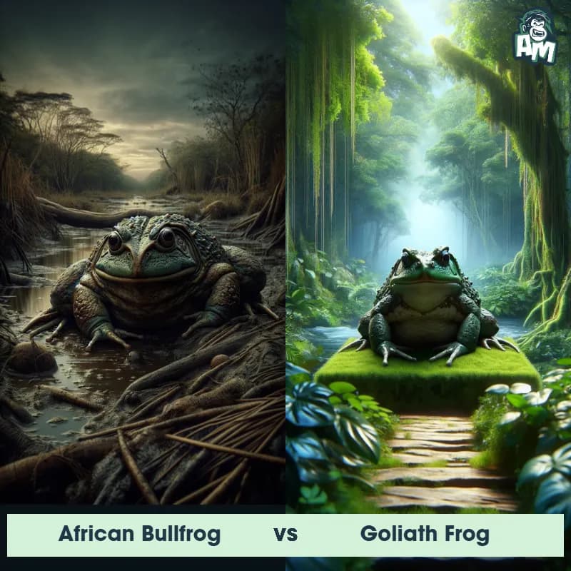 African Bullfrog vs Goliath Frog - Animal Matchup African Bullfrog vs Goliath Frog - Animal Matchup