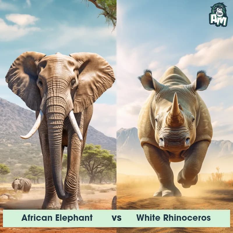 African Elephant vs White Rhinoceros - Animal Matchup African Elephant vs White Rhinoceros - Animal Matchup