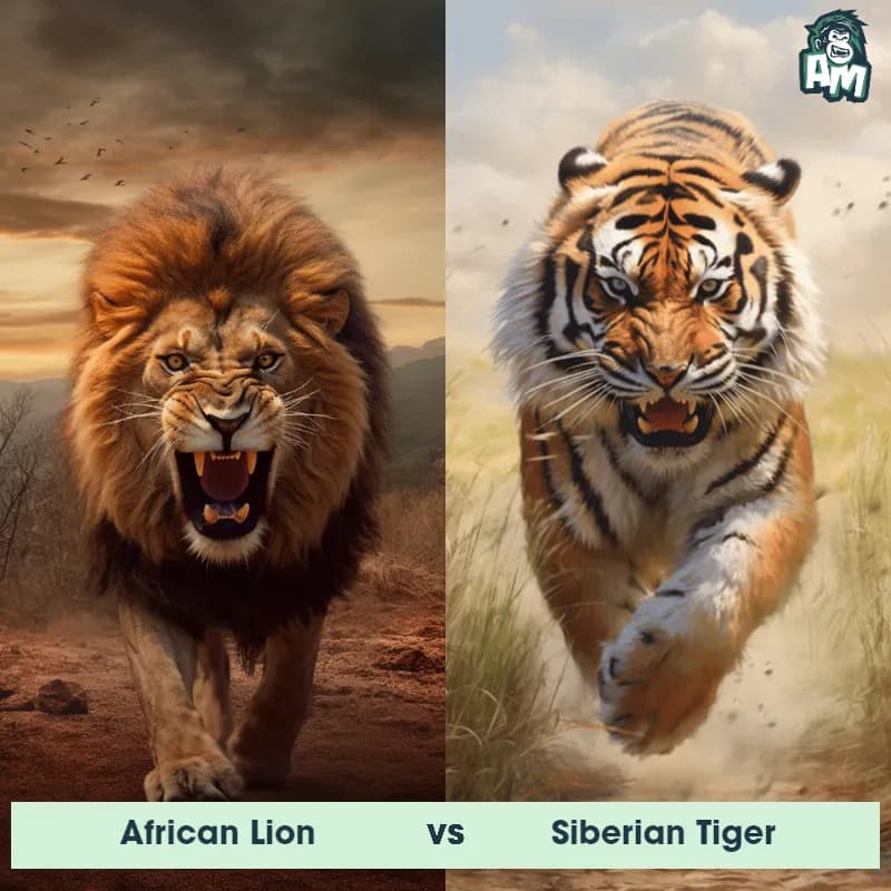 African Lion vs Siberian Tiger - Animal Matchup African Lion vs Siberian Tiger - Animal Matchup
