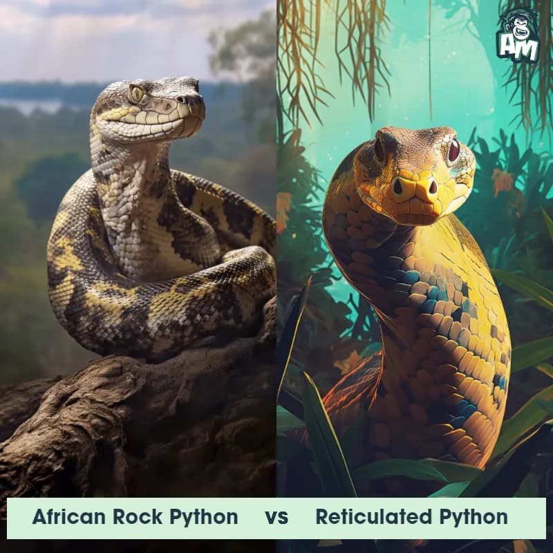African Rock Python vs Reticulated Python - Animal Matchup African Rock Python vs Reticulated Python - Animal Matchup