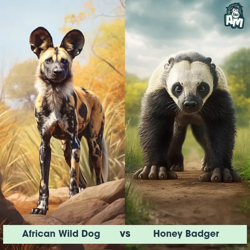 African Wild Dog vs Honey Badger - Animal Matchup African Wild Dog vs Honey Badger - Animal Matchup
