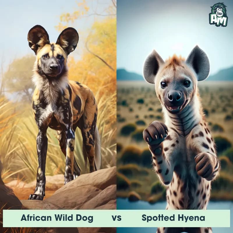 African Wild Dog vs Spotted Hyena - Animal Matchup African Wild Dog vs Spotted Hyena - Animal Matchup