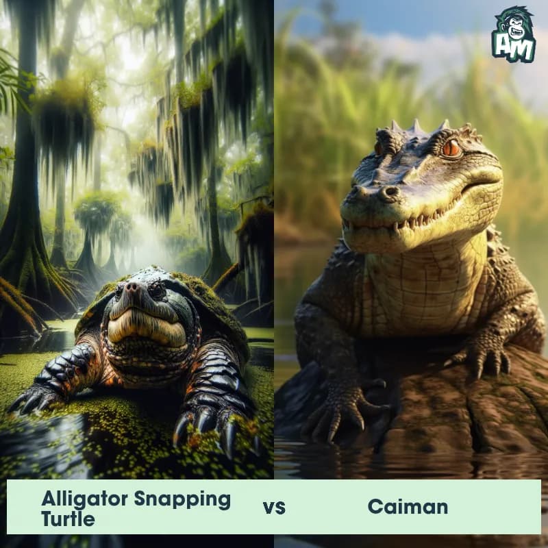 Alligator Snapping Turtle vs Caiman - Animal Matchup Alligator Snapping Turtle vs Caiman - Animal Matchup