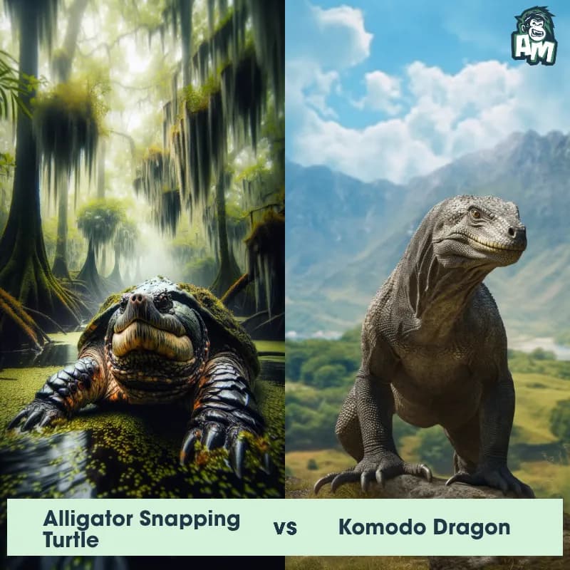 Alligator Snapping Turtle vs Komodo Dragon - Animal Matchup Alligator Snapping Turtle vs Komodo Dragon - Animal Matchup