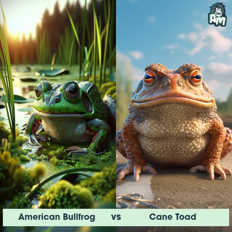 American Bullfrog vs Cane Toad - Animal Matchup American Bullfrog vs Cane Toad - Animal Matchup