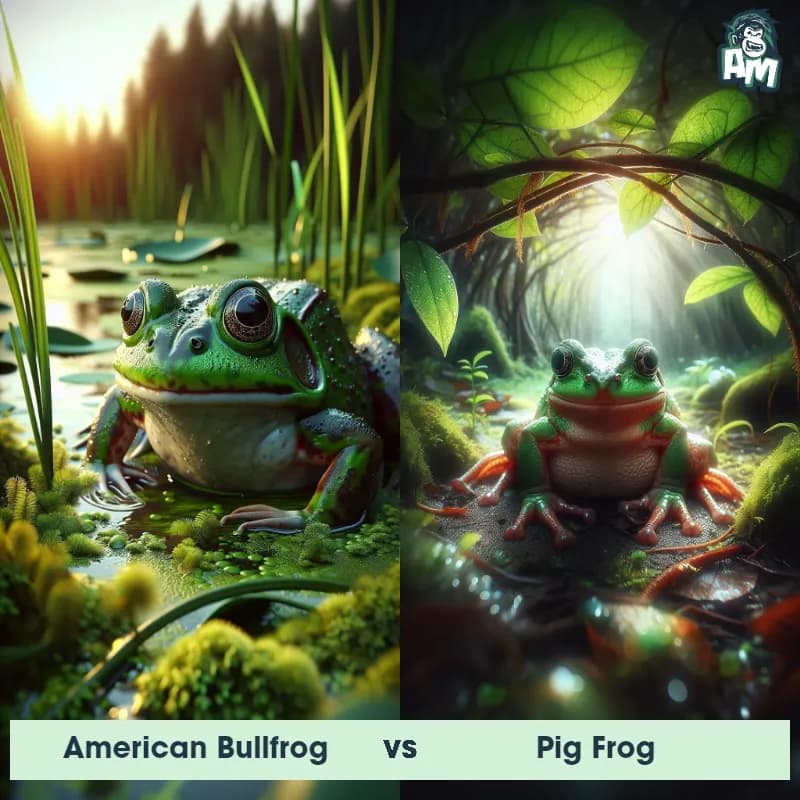 American Bullfrog vs Pig Frog - Animal Matchup American Bullfrog vs Pig Frog - Animal Matchup