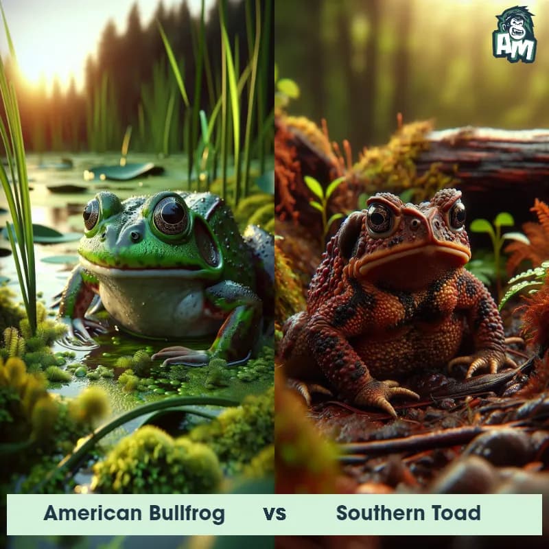 American Bullfrog vs Southern Toad - Animal Matchup American Bullfrog vs Southern Toad - Animal Matchup