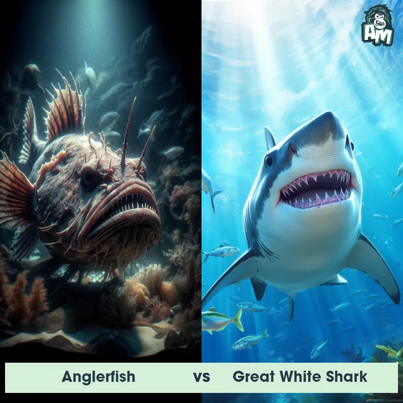 Anglerfish vs Great White Shark - Animal Matchup Anglerfish vs Great White Shark - Animal Matchup