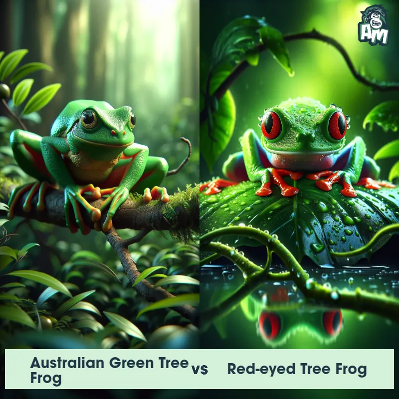 Australian Green Tree Frog vs Red-Eyed Tree Frog - Animal Matchup Australian Green Tree Frog vs Red-Eyed Tree Frog - Animal Matchup