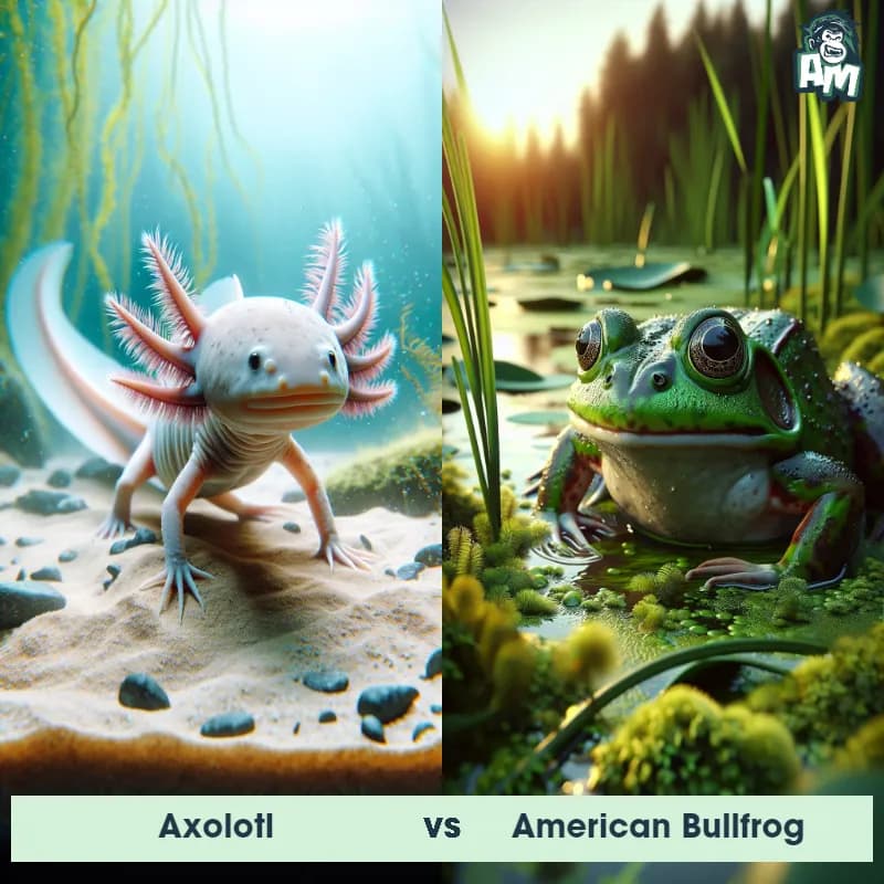 Axolotl vs American Bullfrog - Animal Matchup Axolotl vs American Bullfrog - Animal Matchup