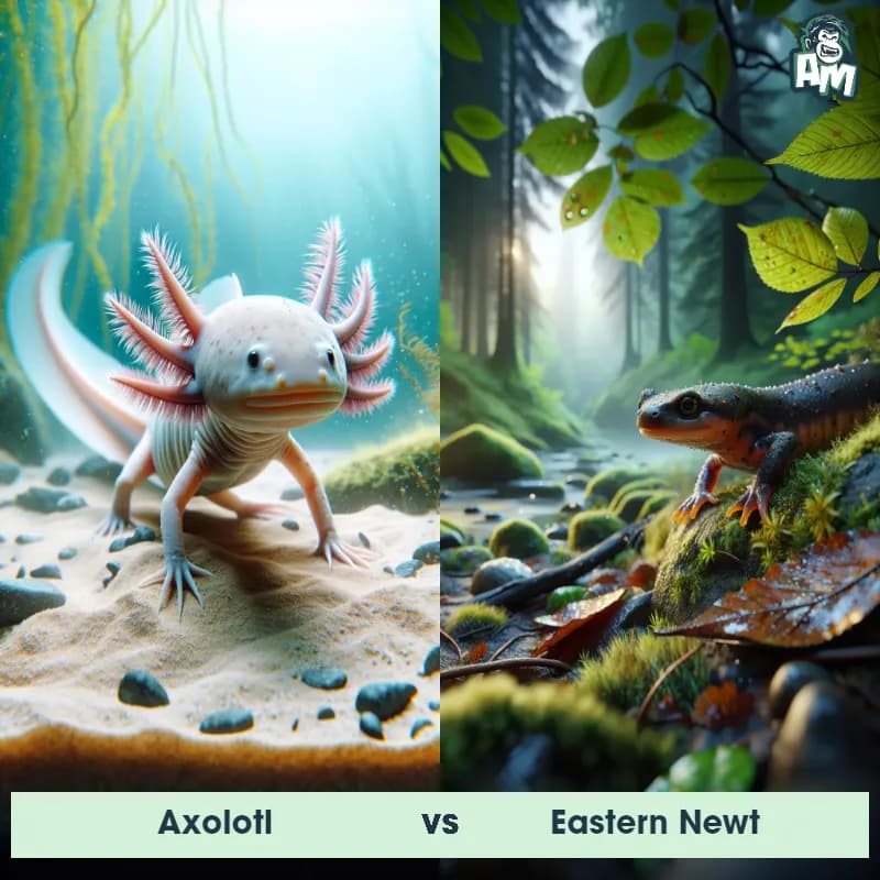 Axolotl vs Eastern Newt - Animal Matchup Axolotl vs Eastern Newt - Animal Matchup