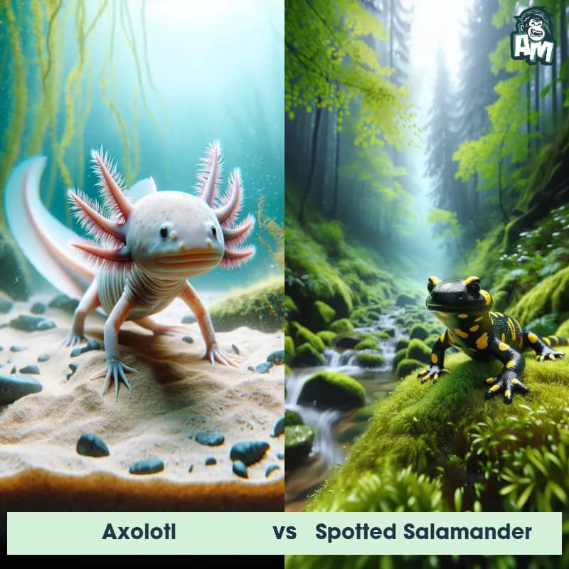 Axolotl vs Spotted Salamander - Animal Matchup Axolotl vs Spotted Salamander - Animal Matchup