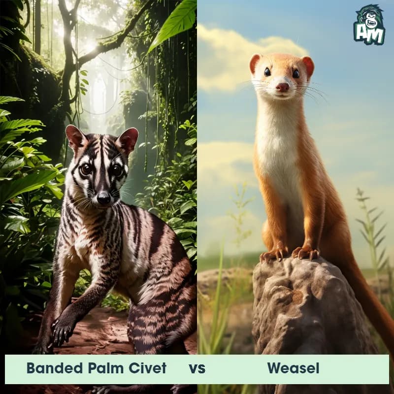 Banded Palm Civet vs Weasel - Animal Matchup Banded Palm Civet vs Weasel - Animal Matchup