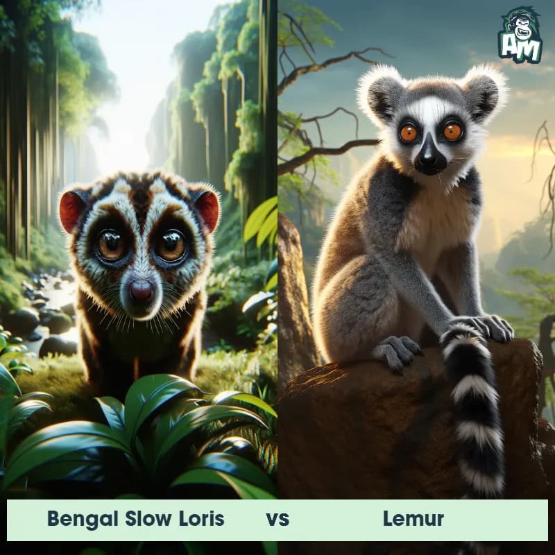 Bengal Slow Loris vs Lemur - Animal Matchup Bengal Slow Loris vs Lemur - Animal Matchup