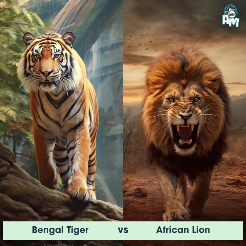 Bengal Tiger vs African Lion - Animal Matchup Bengal Tiger vs African Lion - Animal Matchup