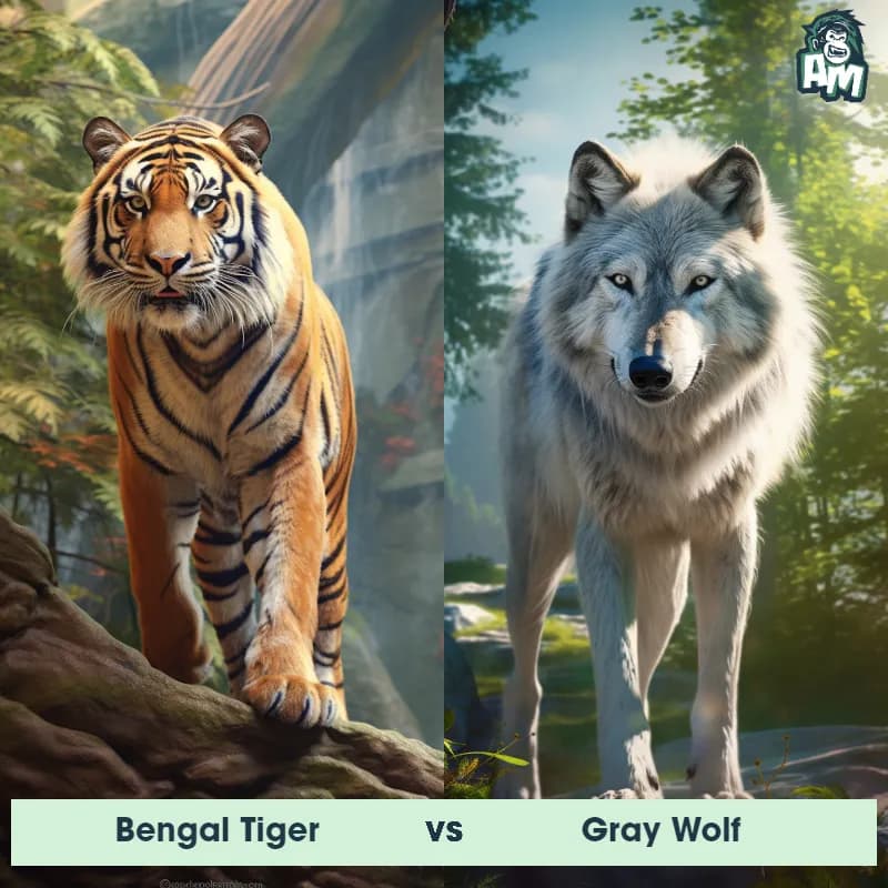 Bengal Tiger vs Gray Wolf - Animal Matchup Bengal Tiger vs Gray Wolf - Animal Matchup