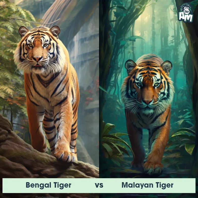 Bengal Tiger vs Malayan Tiger - Animal Matchup Bengal Tiger vs Malayan Tiger - Animal Matchup