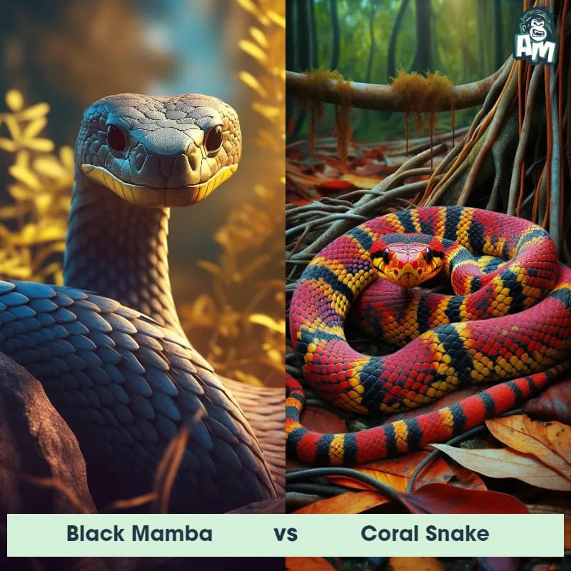 Black Mamba vs Coral Snake - Animal Matchup Black Mamba vs Coral Snake - Animal Matchup