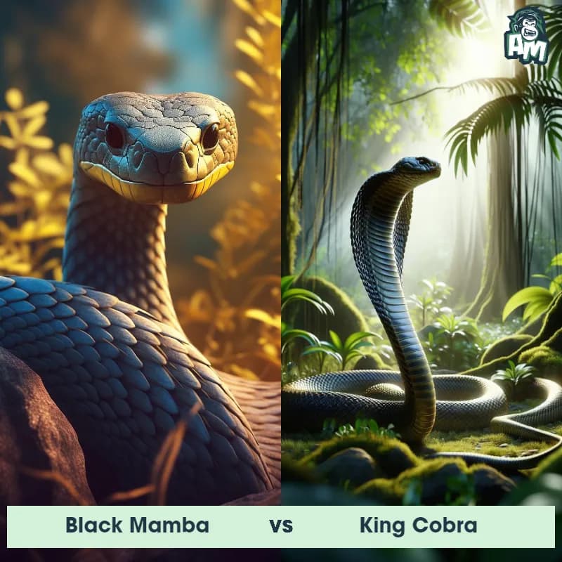 Black Mamba vs King Cobra - Animal Matchup Black Mamba vs King Cobra - Animal Matchup