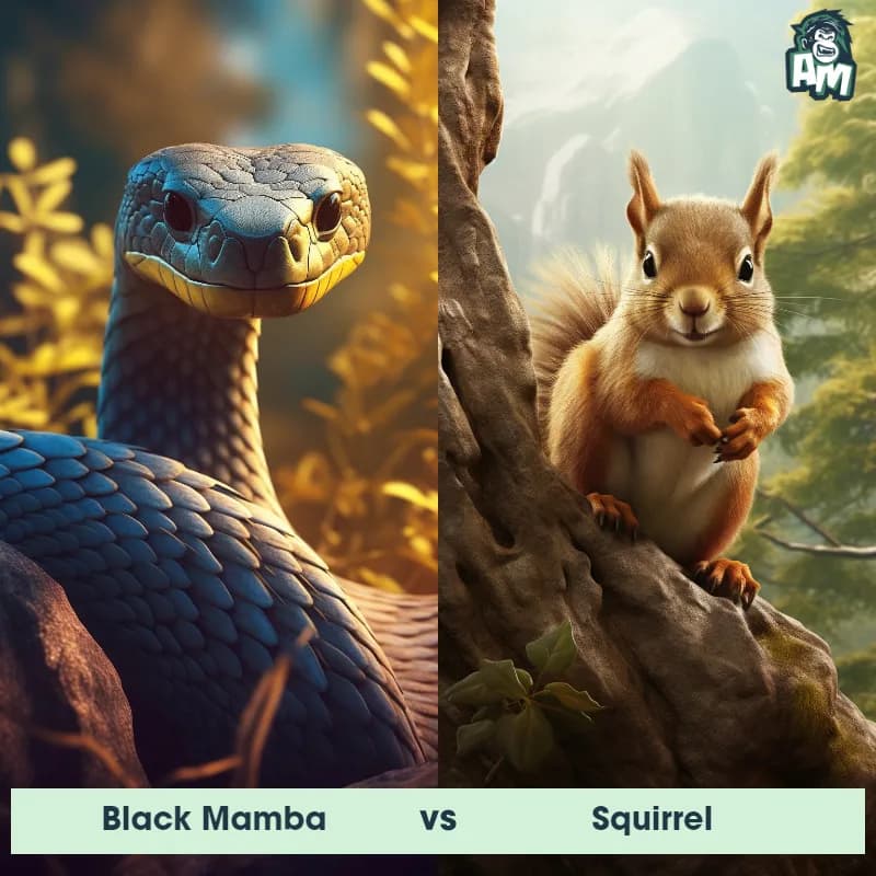 Black Mamba vs Squirrel - Animal Matchup Black Mamba vs Squirrel - Animal Matchup