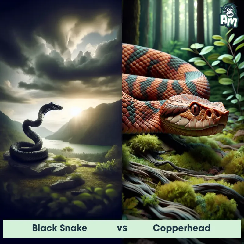 Black Snake vs Copperhead - Animal Matchup Black Snake vs Copperhead - Animal Matchup