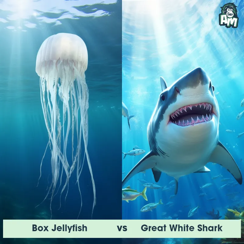 Box Jellyfish vs Great White Shark - Animal Matchup Box Jellyfish vs Great White Shark - Animal Matchup