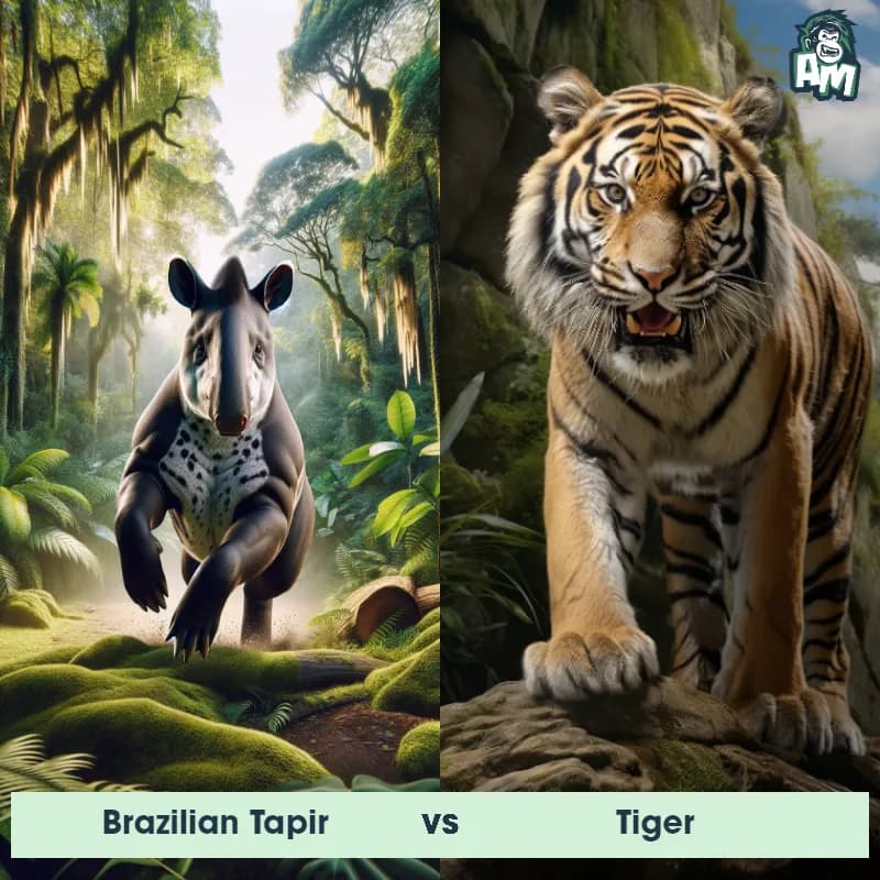 Brazilian Tapir vs Tiger - Animal Matchup Brazilian Tapir vs Tiger - Animal Matchup