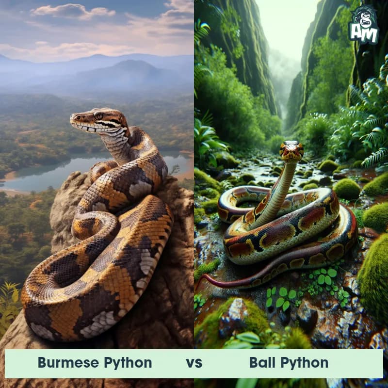 Burmese Python vs Ball Python - Animal Matchup Burmese Python vs Ball Python - Animal Matchup