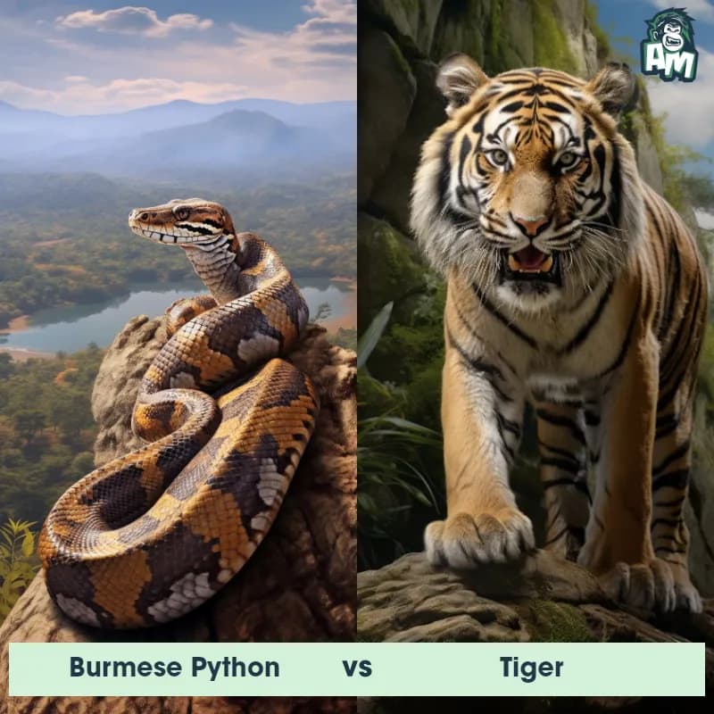 Burmese Python vs Tiger - Animal Matchup Burmese Python vs Tiger - Animal Matchup