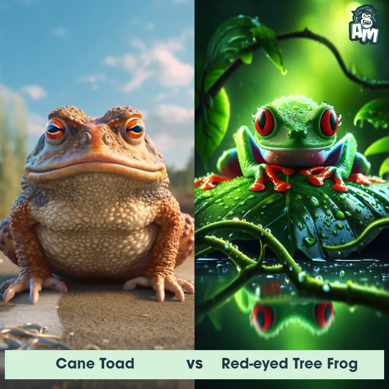 Cane Toad vs Red-Eyed Tree Frog - Animal Matchup Cane Toad vs Red-Eyed Tree Frog - Animal Matchup